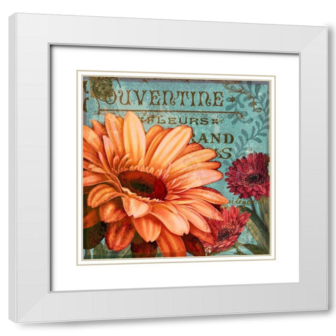 Rouge From the Garden II White Modern Wood Framed Art Print with Double Matting by Art Licensing Studio