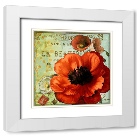 Rouge From the Garden III White Modern Wood Framed Art Print with Double Matting by Art Licensing Studio
