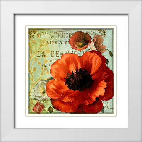 Rouge From the Garden III White Modern Wood Framed Art Print with Double Matting by Art Licensing Studio
