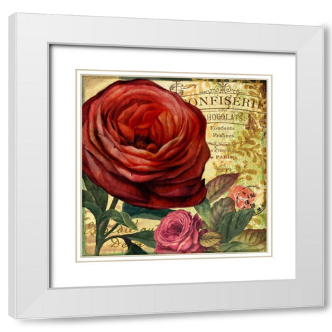 Rouge From the Garden IV White Modern Wood Framed Art Print with Double Matting by Art Licensing Studio