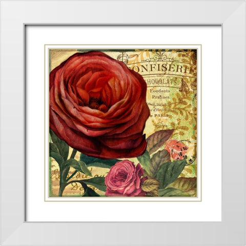 Rouge From the Garden IV White Modern Wood Framed Art Print with Double Matting by Art Licensing Studio