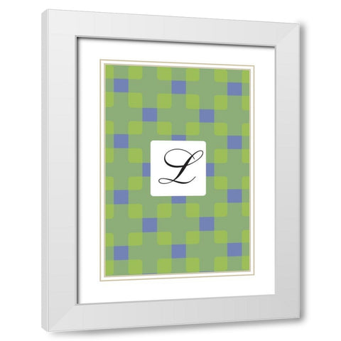 Initials Pattern L White Modern Wood Framed Art Print with Double Matting by Art Licensing Studio