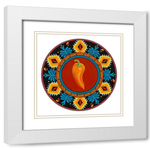 Talavera Tex-mex II White Modern Wood Framed Art Print with Double Matting by Art Licensing Studio