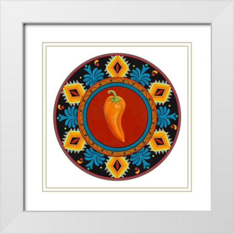 Talavera Tex-mex II White Modern Wood Framed Art Print with Double Matting by Art Licensing Studio