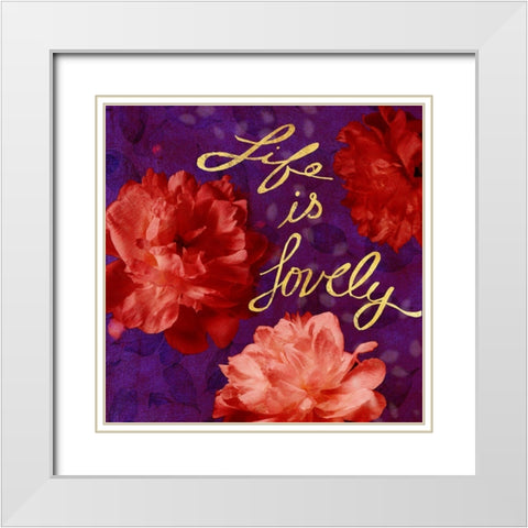 Flowersay 1 White Modern Wood Framed Art Print with Double Matting by Art Licensing Studio