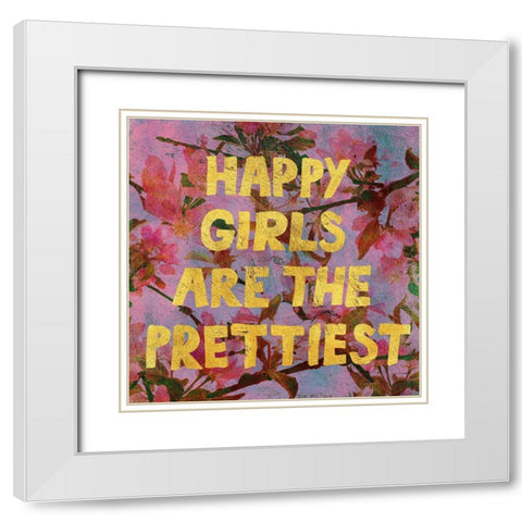 Flowersay 2 White Modern Wood Framed Art Print with Double Matting by Art Licensing Studio