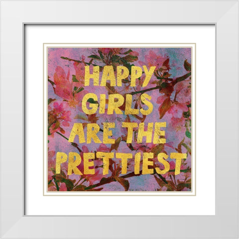Flowersay 2 White Modern Wood Framed Art Print with Double Matting by Art Licensing Studio