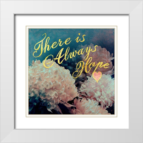 Flowersay 3 White Modern Wood Framed Art Print with Double Matting by Art Licensing Studio