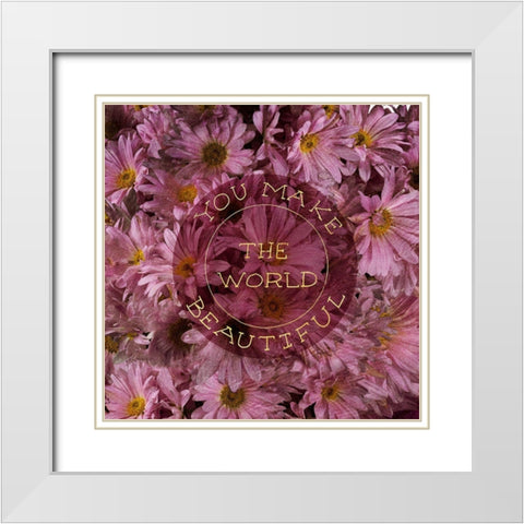 Flowersay 4 White Modern Wood Framed Art Print with Double Matting by Art Licensing Studio