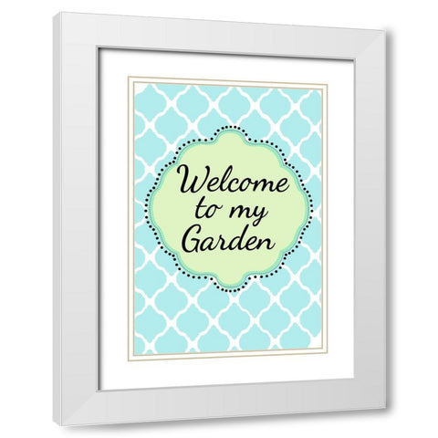 Garden Welcome 1 White Modern Wood Framed Art Print with Double Matting by Art Licensing Studio
