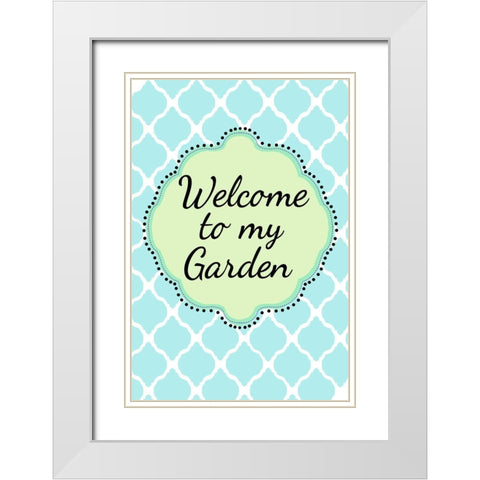 Garden Welcome 1 White Modern Wood Framed Art Print with Double Matting by Art Licensing Studio
