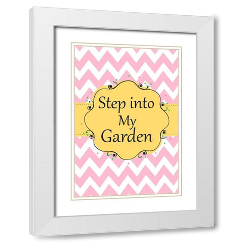 Garden Welcome 1I White Modern Wood Framed Art Print with Double Matting by Art Licensing Studio