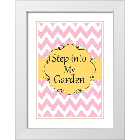 Garden Welcome 1I White Modern Wood Framed Art Print with Double Matting by Art Licensing Studio