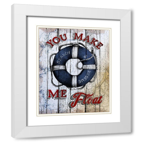 Lifesaver White Modern Wood Framed Art Print with Double Matting by Art Licensing Studio