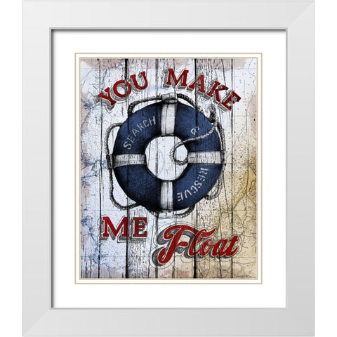 Lifesaver White Modern Wood Framed Art Print with Double Matting by Art Licensing Studio