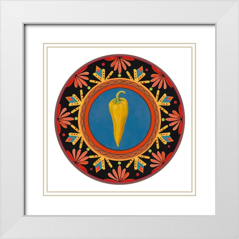 Talavera Tex-mex III White Modern Wood Framed Art Print with Double Matting by Art Licensing Studio