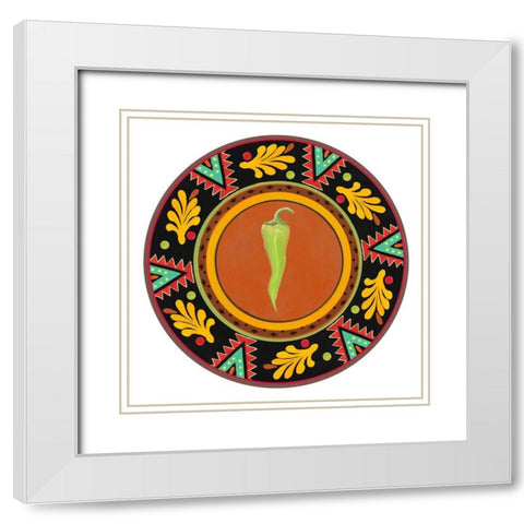 Talavera Tex-mex IV White Modern Wood Framed Art Print with Double Matting by Art Licensing Studio