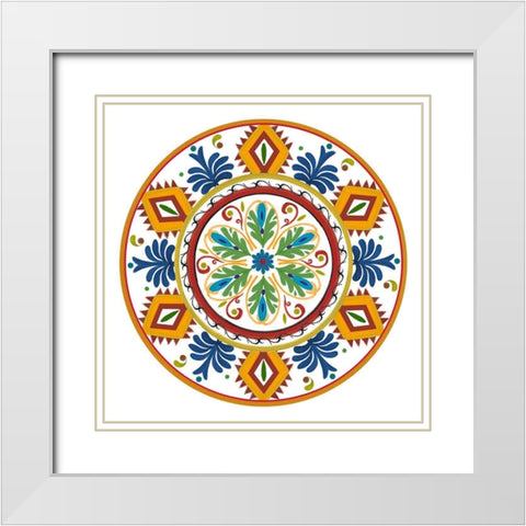 Talavera de Moda II White Modern Wood Framed Art Print with Double Matting by Art Licensing Studio