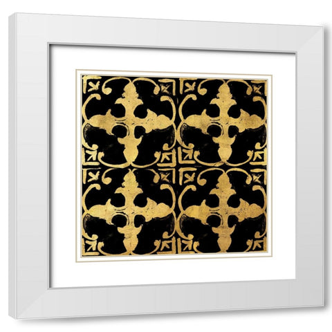 BAndG Tileworks 1 White Modern Wood Framed Art Print with Double Matting by Art Licensing Studio