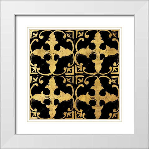 BAndG Tileworks 1 White Modern Wood Framed Art Print with Double Matting by Art Licensing Studio