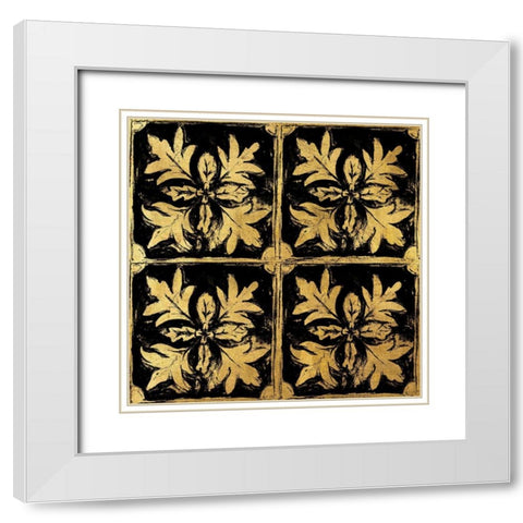 BAndG Tileworks 2 White Modern Wood Framed Art Print with Double Matting by Art Licensing Studio