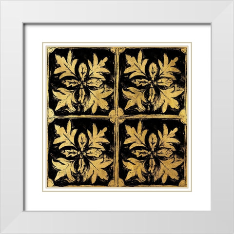 BAndG Tileworks 2 White Modern Wood Framed Art Print with Double Matting by Art Licensing Studio