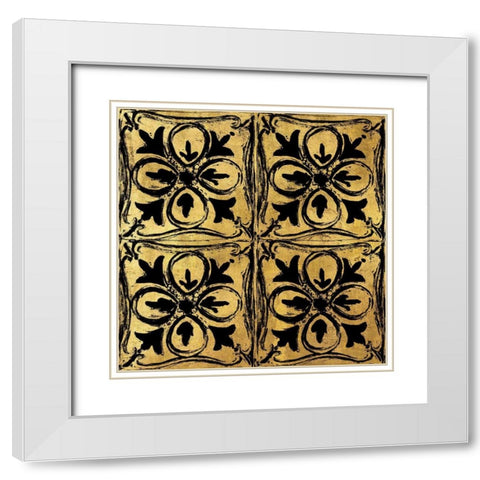 BAndG Tileworks 3 White Modern Wood Framed Art Print with Double Matting by Art Licensing Studio