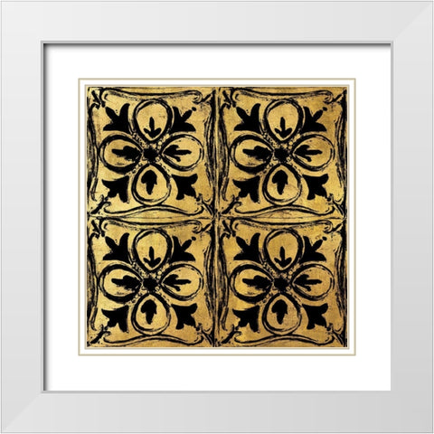 BAndG Tileworks 3 White Modern Wood Framed Art Print with Double Matting by Art Licensing Studio