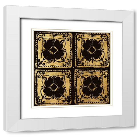 BAndG Tileworks 4 White Modern Wood Framed Art Print with Double Matting by Art Licensing Studio