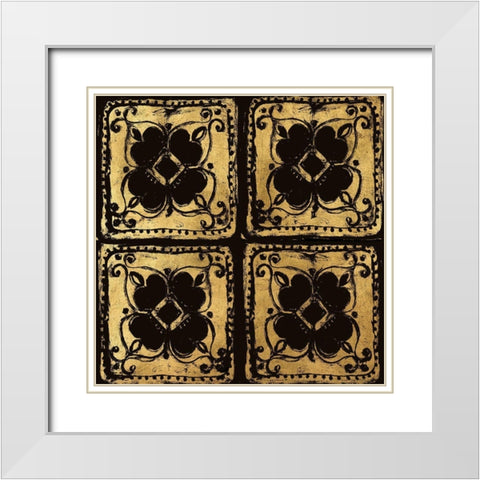 BAndG Tileworks 4 White Modern Wood Framed Art Print with Double Matting by Art Licensing Studio