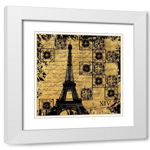 BAndG Tour Eiffel White Modern Wood Framed Art Print with Double Matting by Art Licensing Studio