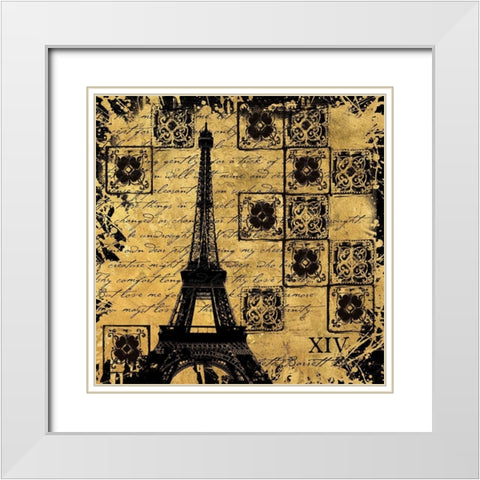 BAndG Tour Eiffel White Modern Wood Framed Art Print with Double Matting by Art Licensing Studio