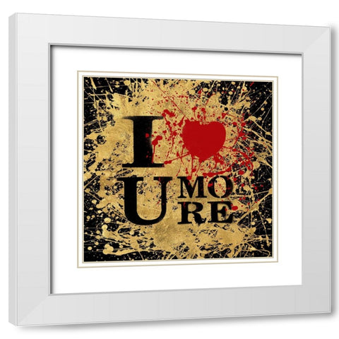 Heart of Gold II White Modern Wood Framed Art Print with Double Matting by Art Licensing Studio