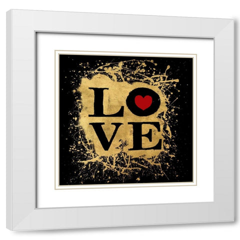 Heart of Gold 1V White Modern Wood Framed Art Print with Double Matting by Art Licensing Studio