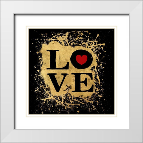 Heart of Gold 1V White Modern Wood Framed Art Print with Double Matting by Art Licensing Studio