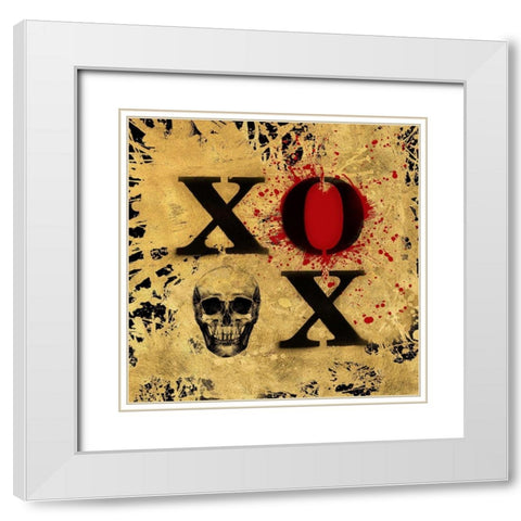 Heart of Gold V White Modern Wood Framed Art Print with Double Matting by Art Licensing Studio