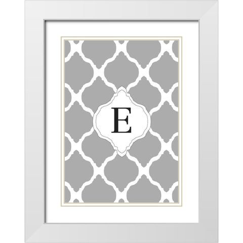E White Modern Wood Framed Art Print with Double Matting by Art Licensing Studio