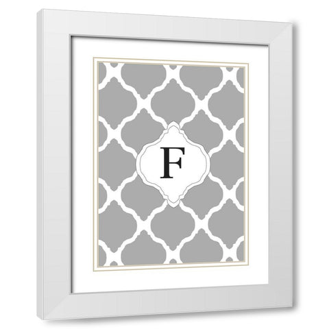 F White Modern Wood Framed Art Print with Double Matting by Art Licensing Studio