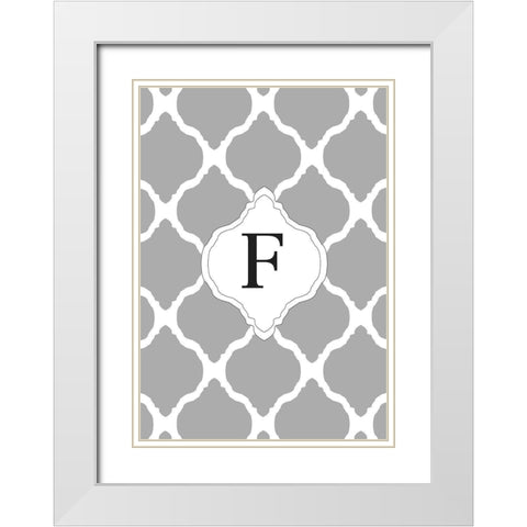 F White Modern Wood Framed Art Print with Double Matting by Art Licensing Studio