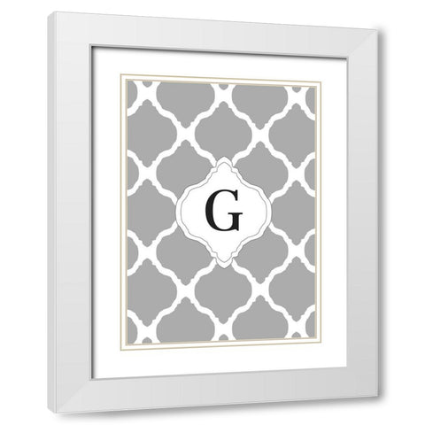 G White Modern Wood Framed Art Print with Double Matting by Art Licensing Studio