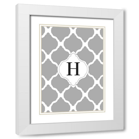 H White Modern Wood Framed Art Print with Double Matting by Art Licensing Studio