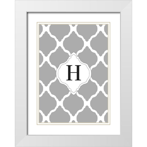 H White Modern Wood Framed Art Print with Double Matting by Art Licensing Studio