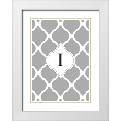 I White Modern Wood Framed Art Print with Double Matting by Art Licensing Studio