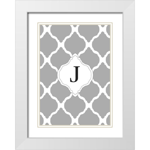 J White Modern Wood Framed Art Print with Double Matting by Art Licensing Studio