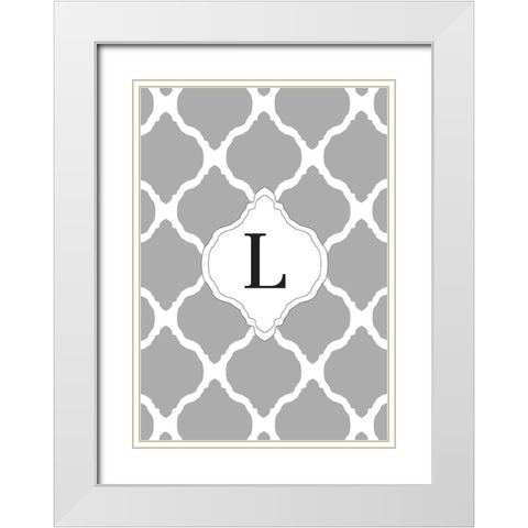 L White Modern Wood Framed Art Print with Double Matting by Art Licensing Studio