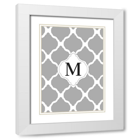 M White Modern Wood Framed Art Print with Double Matting by Art Licensing Studio