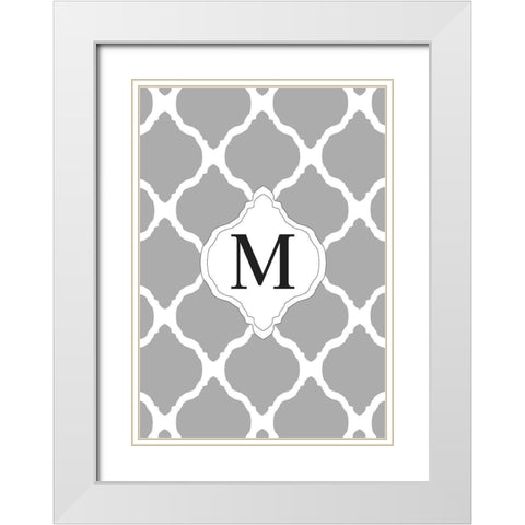 M White Modern Wood Framed Art Print with Double Matting by Art Licensing Studio