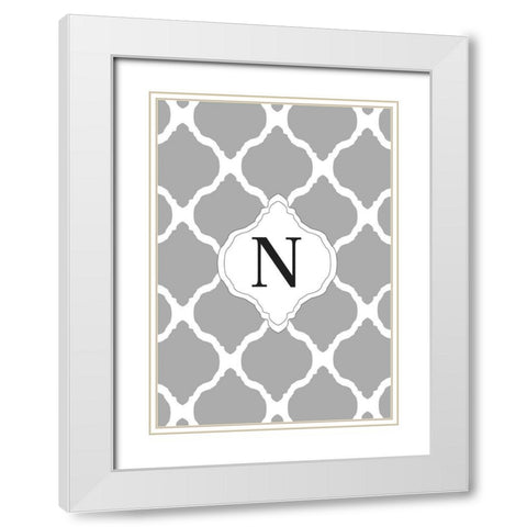 N White Modern Wood Framed Art Print with Double Matting by Art Licensing Studio
