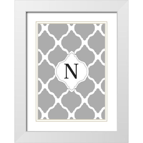 N White Modern Wood Framed Art Print with Double Matting by Art Licensing Studio