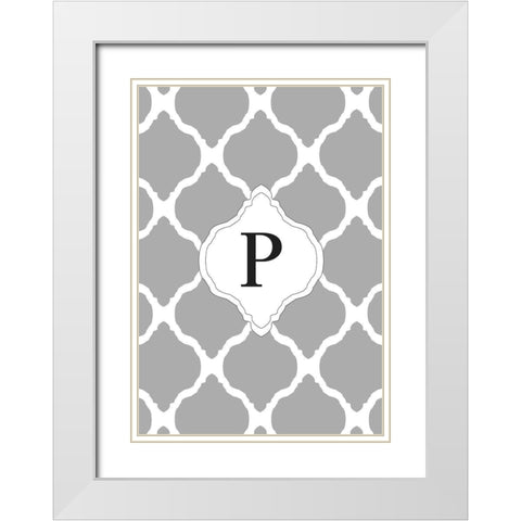 P White Modern Wood Framed Art Print with Double Matting by Art Licensing Studio